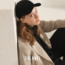 True Wean new cap female autumn and winter solid color corduroy cap British baseball cap female Joker