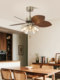 Daisen ceiling fan lamp retro copper lamp American frequency conversion small living room dining room bedroom mini small electric fan medieval fan lamp