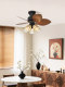 Vintage Ceiling Fan Light, American Style, Variable Frequency, for Dining Room, Bedroom, Study, Small Size Electric Fan, French Style, Mid-Century Fan Light