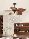 Dyson Living Room Solid Wood Ceiling Fan Lamp Bedroom Dining Room Retro South Asian Style Banana Leaf Fan French Vintage Fan Lamp
