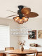 Daisen French-Style Retro Fan Lamp for Dining Room and Bedroom, Nostalgic Small Electric Fan, Silent Nanyang Vintage Ceiling Fan Lamp