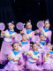 Cute Fan Performance Costume for Children, Girls' Classical Dance Costume, Peach Blossom Fan, Skillful Performance Outfit