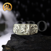 Taiji Treasure Thai Buddha Amulet Luang Phor Kun Treasure Fan itself Silver Ring Thai Calendar 2535 Samakhon Ka