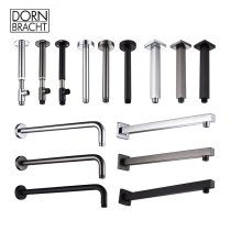 German gun gray all-copper concealed wall-mounted shower arm fixed take-over top spray connecting rod shower accessories top spray