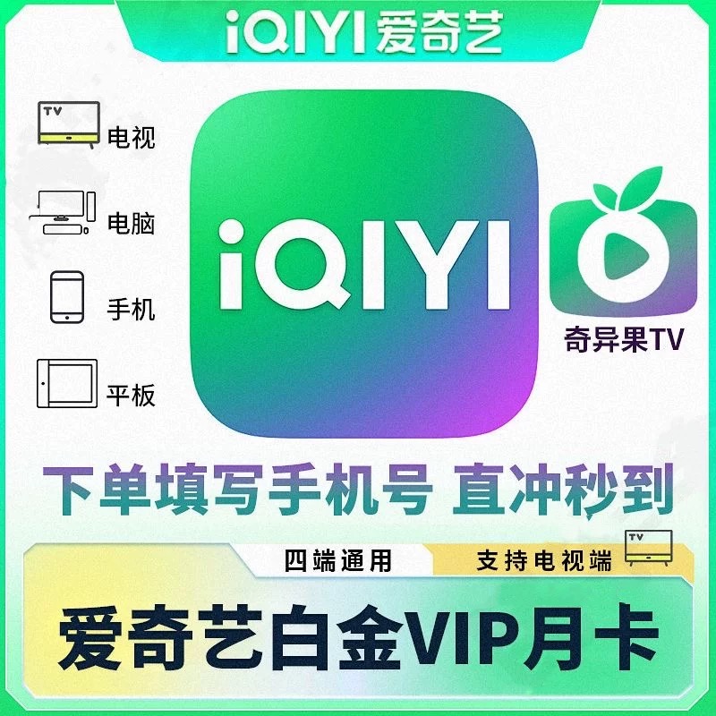 iQIYIプラチナ会員月間カード 30日間サポート TVサイド iQIYIプラチナ会員年間カード ギャラクシーキウイ