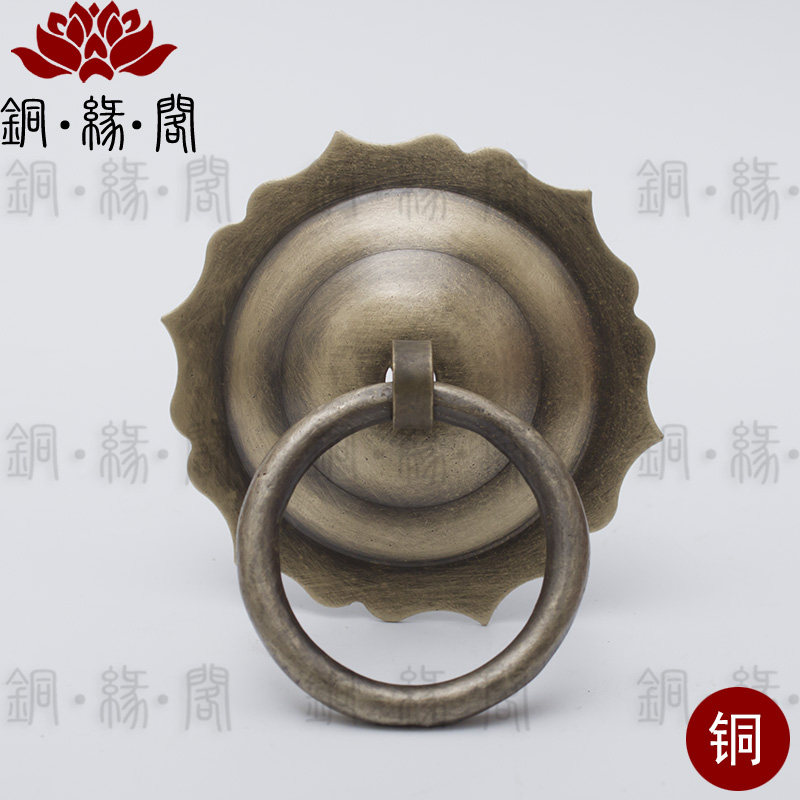 7 5cm door pull ring pure copper large door handle imitation antique red wood copper accessories copper door ring copper ring door buckle