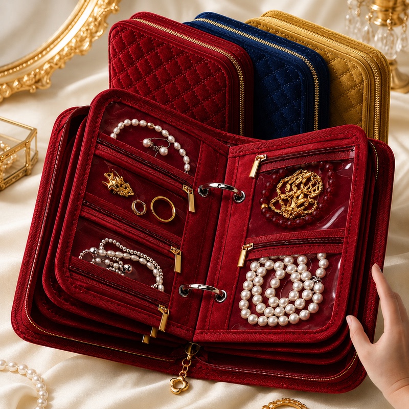 2026 New Luxury Velvet Jewelry Case with High-End Combination Lock, Travel Portable Storage Organizer 2026 New Luxury Velvet Jewelry Case with High-End Combination Lock, Travel Portable Storage Organizer