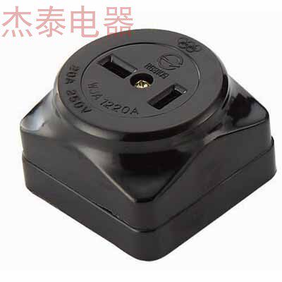 T-type electric wood Ming fitting socket 20A wall wiring socket T type power socket ground drag socket high temperature resistant
