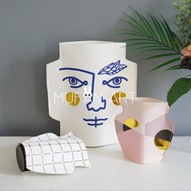 ins Art Barcelona Paper Vase Homestay Hotel Desktop Decorative Art Vase Photography Props Ornaments