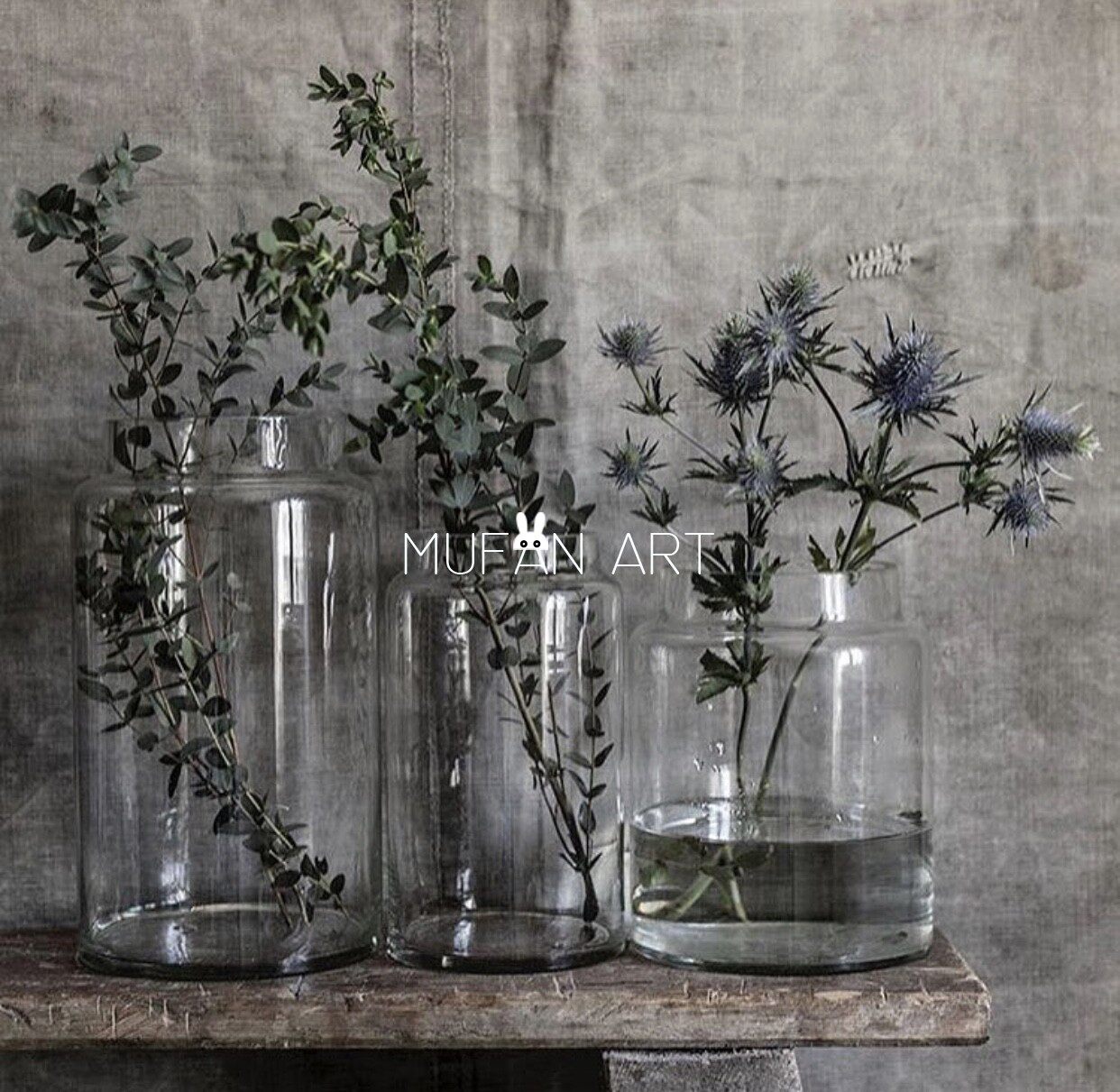 Nordic transparent glass vase one-word flower arrangement hydroponic flower device home flower shop wedding decoration vase