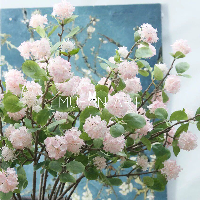 ins Nordic small snowball 9 small hydrangea simulation flower Home model room living room decoration flower arrangement fake flower