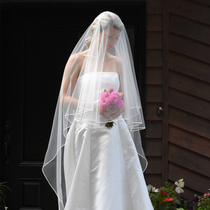 New bridal veil female satin side long tailing Mori simple wedding Korean Super fairy main wedding headgear