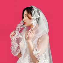 Retro lace head yarn ultra-fairy Korean-style photoshoot Genuine Photo Props Son Bridal bridal Wedding Dress Heads Dress headwear