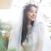 Pearl white wedding dresses head yarn soft yarn short yarn 100 hitch wedding bridal sensual Korean minimalist overfairy headwear