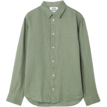 COS Mens одежда Casual версии Тип белья дуговая дуговая рубашка серый зеленый 2024 Весна новый продукт 1146543009