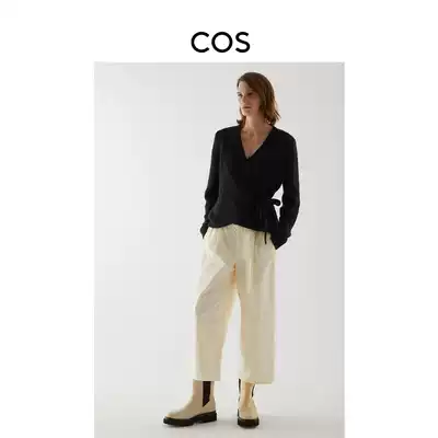 COS women casual style wrap wool blend cardigan navy blue 0840601004