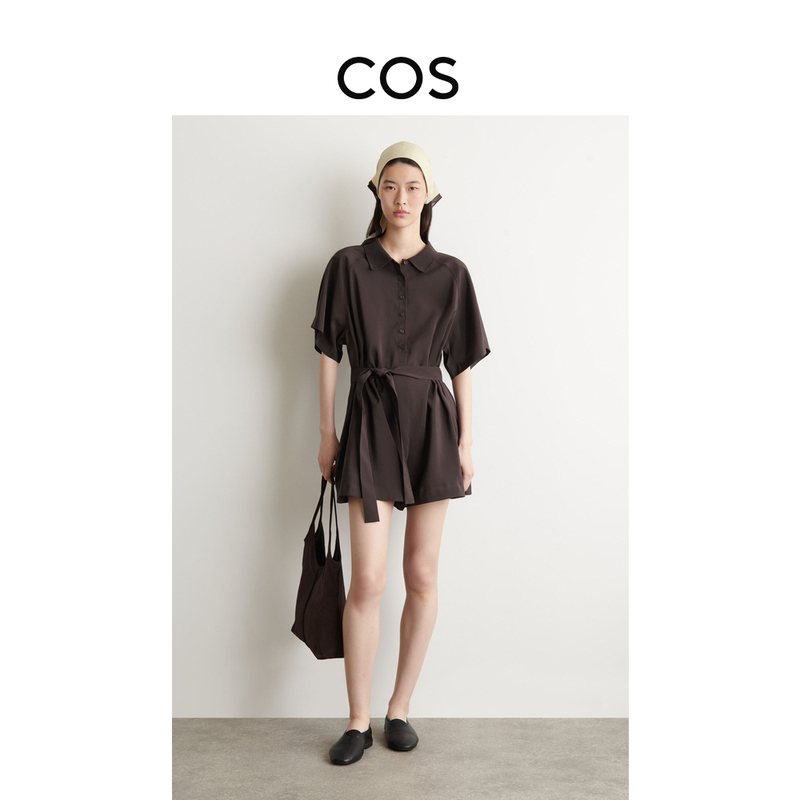 Cos Women's Standard Fit Lace-Up Jumpsuit Dark Brown 2026 Summer New Product 1341841001