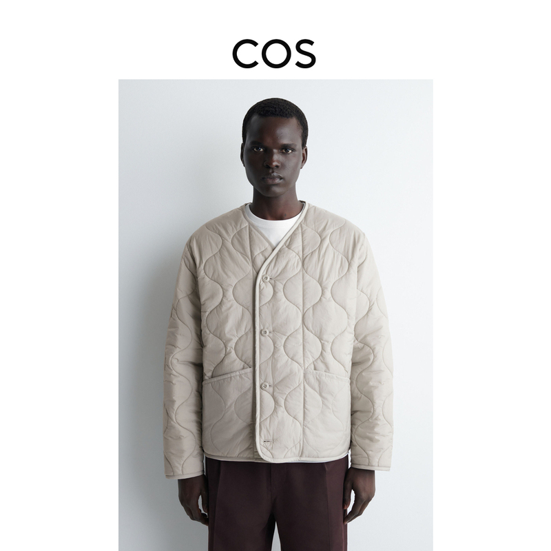 Cos Men's Casual Reversible Quilted Jacket Light Gray 2026 Spring New Arrival 1311107004