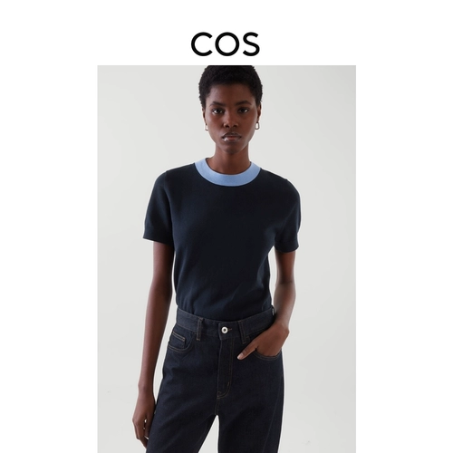 Синяя весенняя футболка с коротким рукавом для отдыха, косплей, круглый воротник