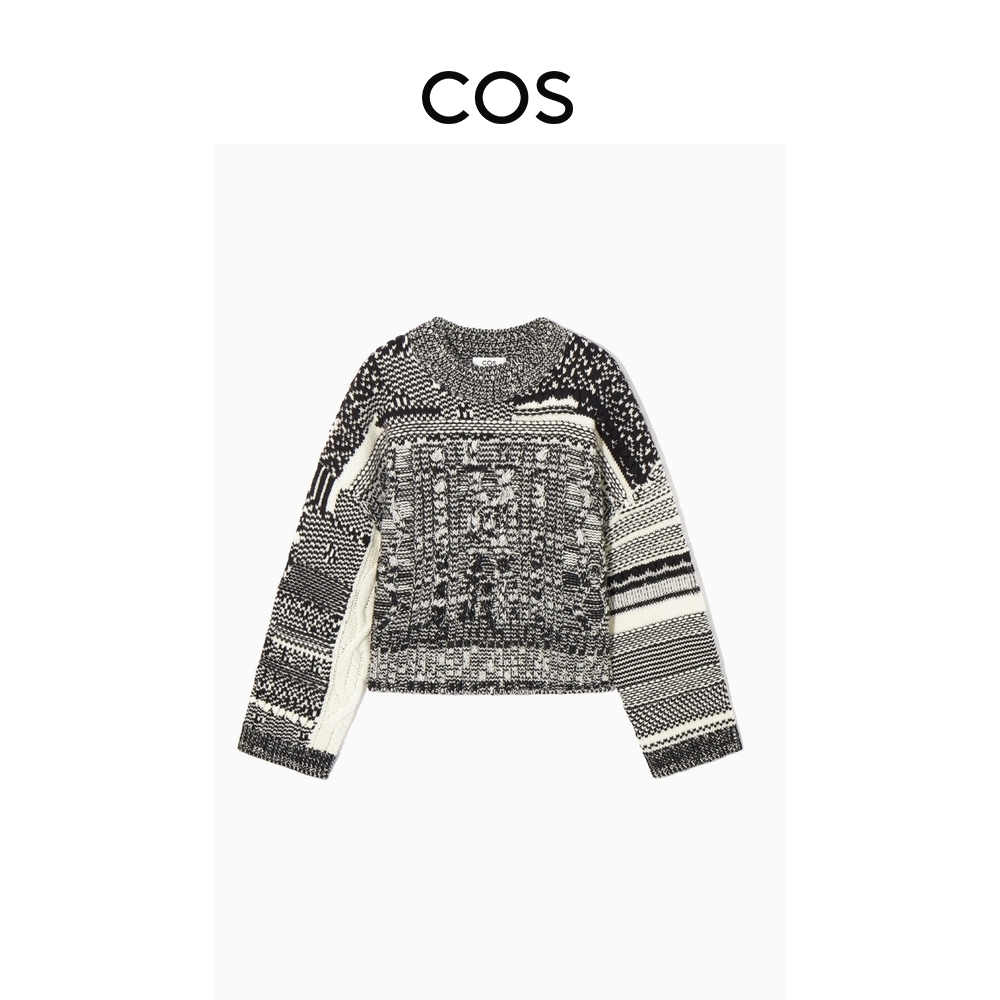 COS women's clothing casual version of Fairisland textured wool blend sweater 2023 winter new pint 1201318001 -Taobao