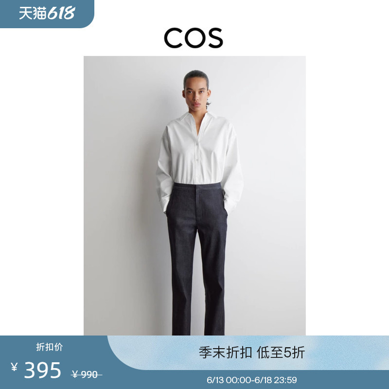 Cos Women's Casual Workwear Denim Straight-Leg Jeans Dark Blue New Product 1298073001