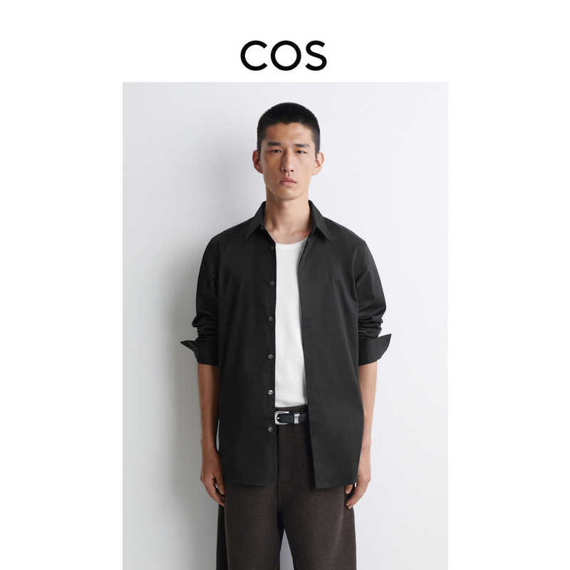 Cos Men's Slim Fit Twill Cotton Shirt Black 2026 Autumn New Arrival 1363974003 Cos Men's Slim Fit Twill Cotton Shirt Black 2026 Autumn New Arrival 1363974003