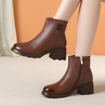 Comfortable and warm artificial fur rubber soft-soled martin boots