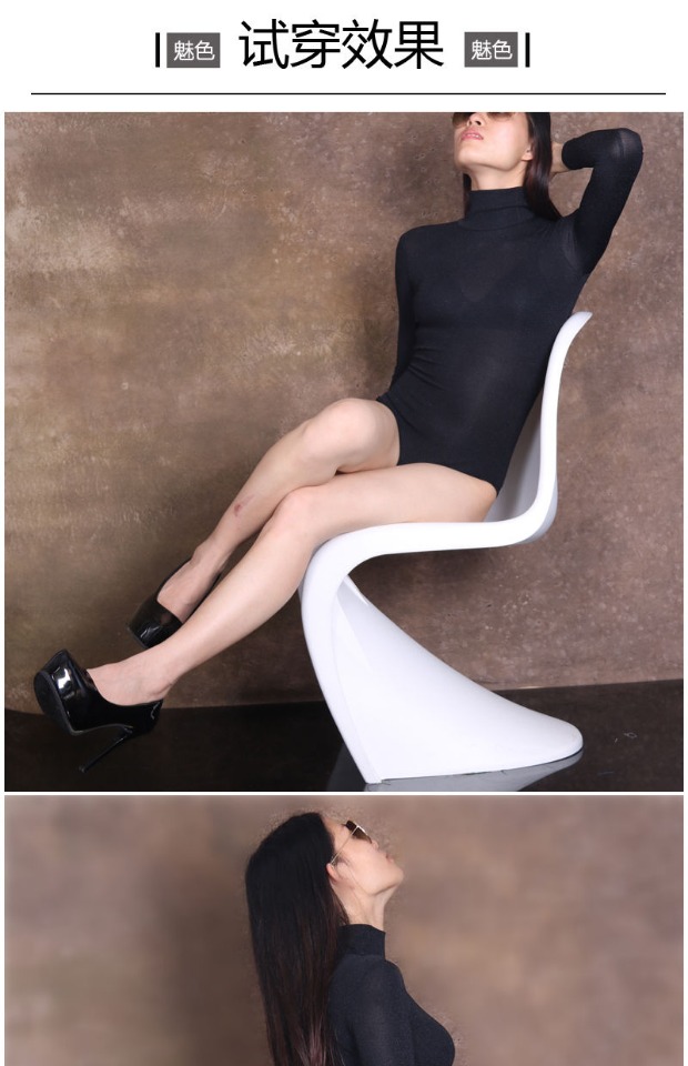 Khí hậu cổ cao cao thun Lycra cotton gợi cảm hình tam giác hẹp 裆 body bó sát tay dài T máu áo GT16 bộ đồ lót 1 mảnh mùa thu