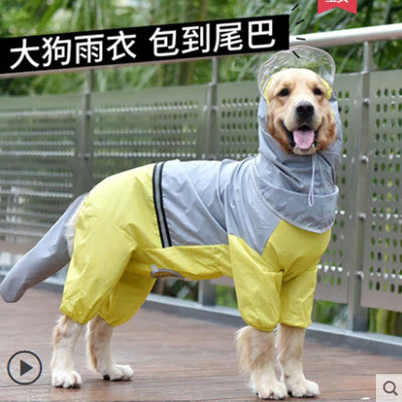 Dog raincoat Large gold Maura Labrador midsize dog waterproof full bag rain cape Pets Rainy clothes