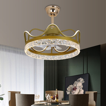 2021 New ceiling fan lamp bedroom dining room living room ultra-thin ceiling fan lamp light luxury Nordic fan chandelier personality simple Creative mute one fan lamp