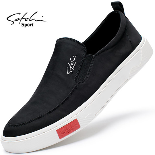 Shachi Men's Shoes Genuine Winter 2025 New Canvas Slip-On Loafers Versatile Driving Shoes Men's Casual Shoes