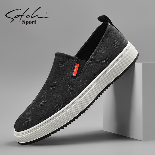 Shachi Men's Shoes Genuine Autumn 2025 New Style Slip-On Shoes Men's Casual Canvas Shoes Soft Sole Old Beijing Cloth Shoes