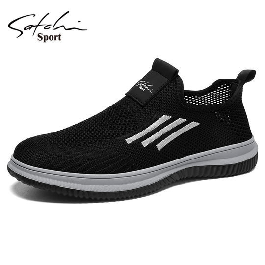 Satchi/Sachi Men's Shoes Genuine Winter 2025 New Slip-On Lazy Shoes Breathable Thin Mesh Shoes