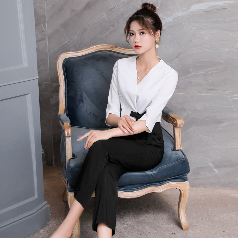 Foot Bath Technician Work Clothes Pedicure Sauna HIGH-END BEAUTY SALON BEAUTY SALON COSMETIC DRESSER SUIT WOMEN'S SUMMER SEASON