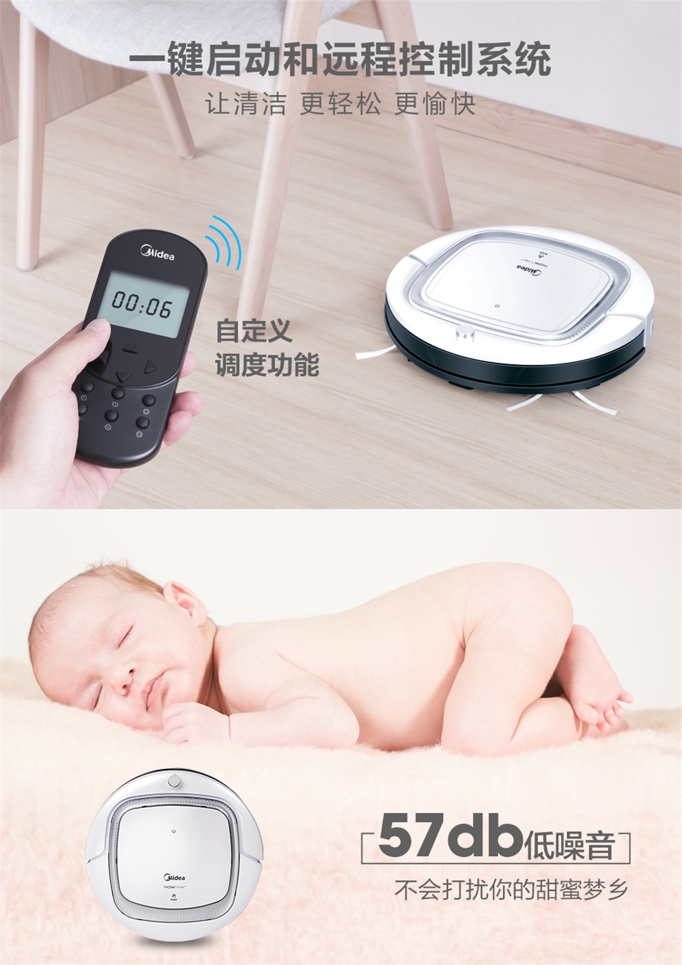 [Direct] Máy hút bụi robot quét dọn Midea / Midea MR06 với phích cắm tiêu chuẩn Đức - Robot hút bụi máy hút bụi ecovacs deebot