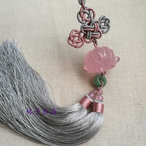 Natural Pink Crystal Lotus car rearview mirror pendant safe interior accessories pure hand-made and customized style
