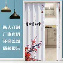 PVC folding door sliding door Toilet door invisible door sliding door partition bathroom folding door partition bedroom