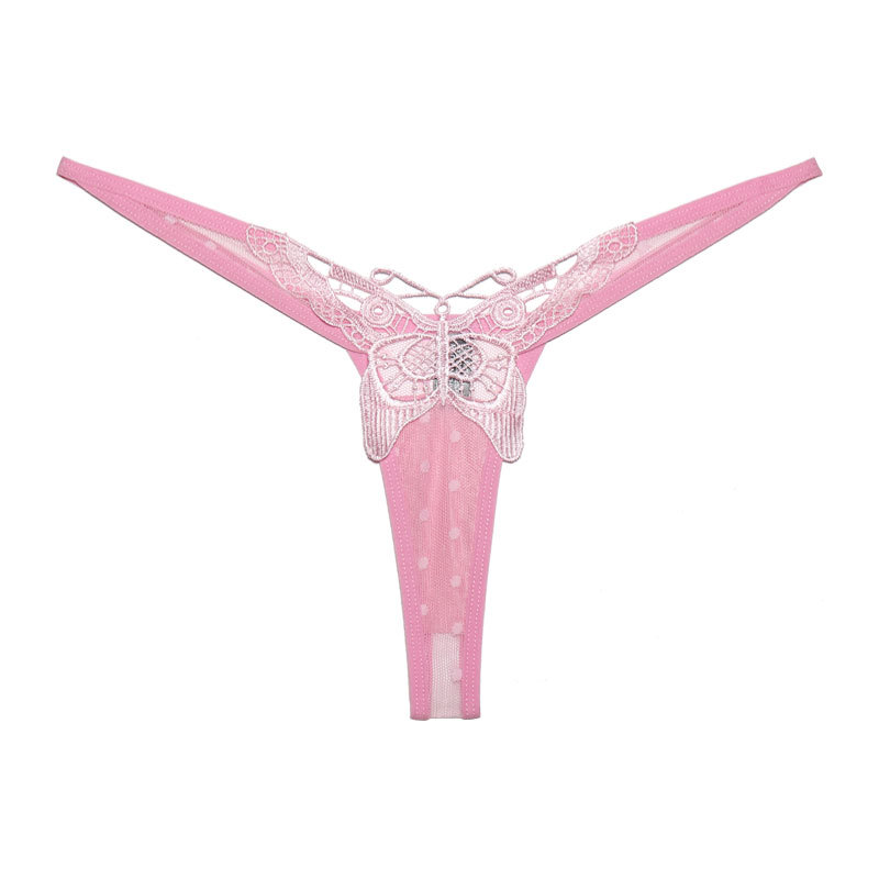 Sexy Lace Butterfly Embroidered Thong Women's Low-Waist Hollow T-Pants Seamless Underwear Sexy Lace Butterfly Embroidered Thong Women's Low-Waist Hollow T-Pants Seamless Underwear