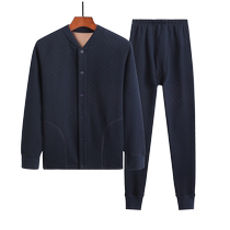 Huge thick lamb velvet cardigan for middle-aged and elderly people warm tops for inner wear mens thickened plus velvet pure cotton clothes for dad large size