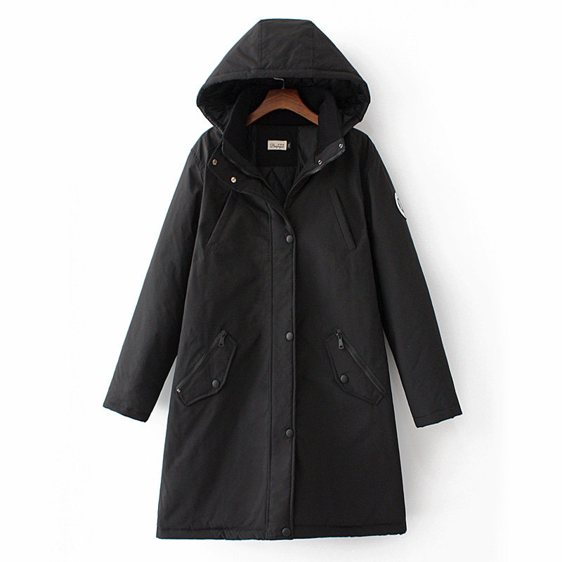 Large size mid-length pie overcoming cotton coat women's fat mm250 catties belly cover warm cotton coat women's windproof thickened winter coat