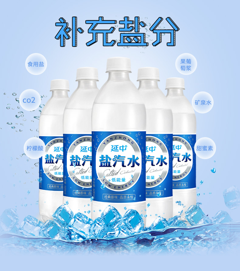 上海老牌 延中 盐汽水 咸味碳酸饮料饮 600ml*12瓶 图1