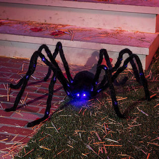Halloween Decoration Glowing Spider Simulation Outdoor Scene Haunted House Secret Room Horror Props Large Ornament