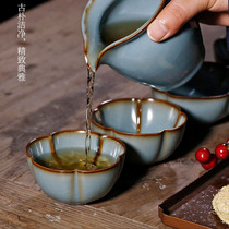 Ru Kiln Masters Cup Single Cup Can Raise Pure Handmade Ceramic Kung Fu Small Tea Cup Single Personal Tasting Cup