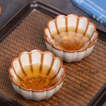 Taiwan Thou Kiln Open Sheet Gold Thread Famous hand painted silver thread Nourishing Ceramic Personality Master Cups of Tea Tea Ru Kiln Ceramics