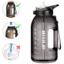 Tons Ton Barrel Sports Kettle Fitness Exercise Large Capacity Straight Drinking Straw Water Cup Men And Women Double Drinking Net Red Big Belly Cup