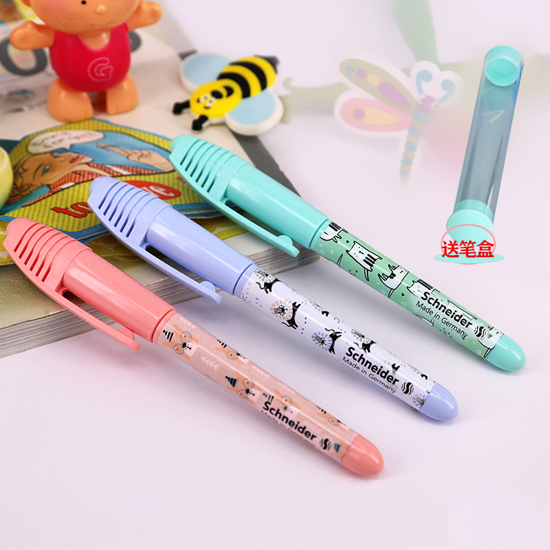 Schneider Schneider Germany import pen Funny Cartoon Fresh Candy Color children Students Third grade male and female writing ink sac pen short stem thin tip 0 35mm