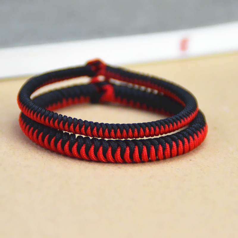 2023 Year of the Rabbit Year of the Rabbit King Kong Knot Handwoven Bracelet Men's Red and Black Rope Safety Hand Rope Women's Couple Gift