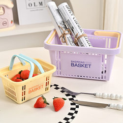 Japanese-Style Simple Tote Basket for Storing Clothes, Miscellaneous Items, and Snacks; Storage Basket for Outdoor Camping with Hidden Handle