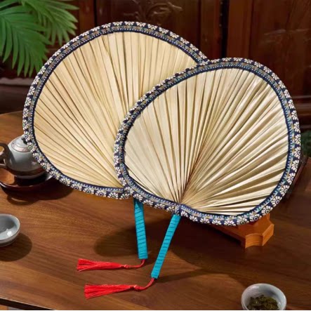 Old-Fashioned Palm Leaf Fan, Summer Household Handmade Waist Fan, Chinese Ancient Style Large Banana Leaf Fan, Durable Sunflower Fan for Children