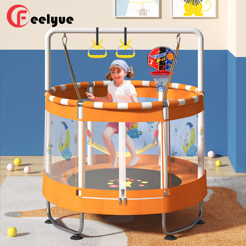 Trampoline home children indoor baby bouncing bed Children adult fitness with net family toy jumping bed